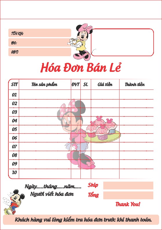 Mẫu Hoá Đơn Bán Lẻ File Vector Mẫu 11