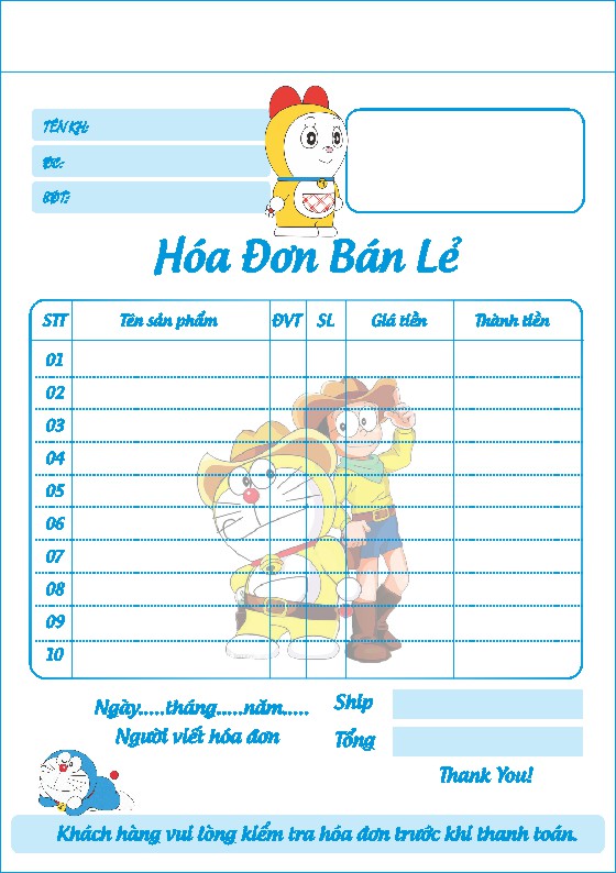 Mẫu Hoá Đơn Bán Lẻ File Vector Mẫu 12