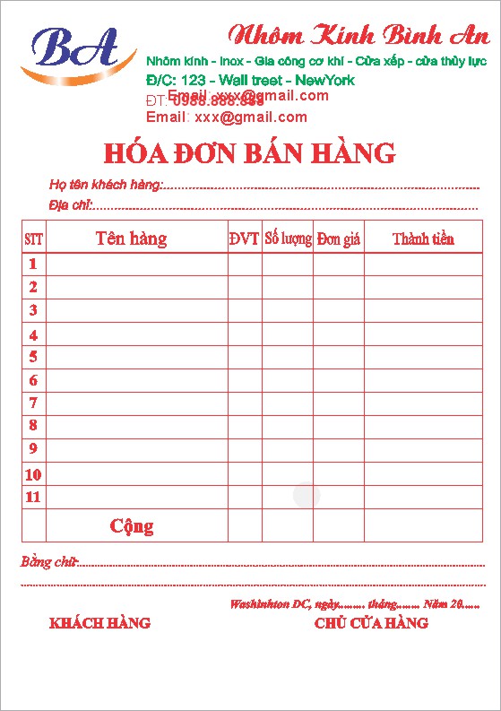 Mẫu Hoá Đơn Bán Lẻ File Vector Mẫu 17