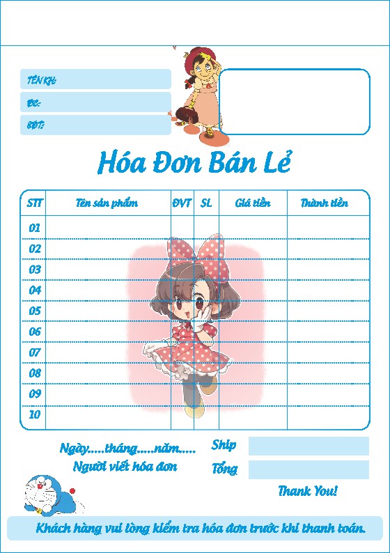 Mẫu Hoá Đơn Bán Lẻ File Vector Mẫu 5