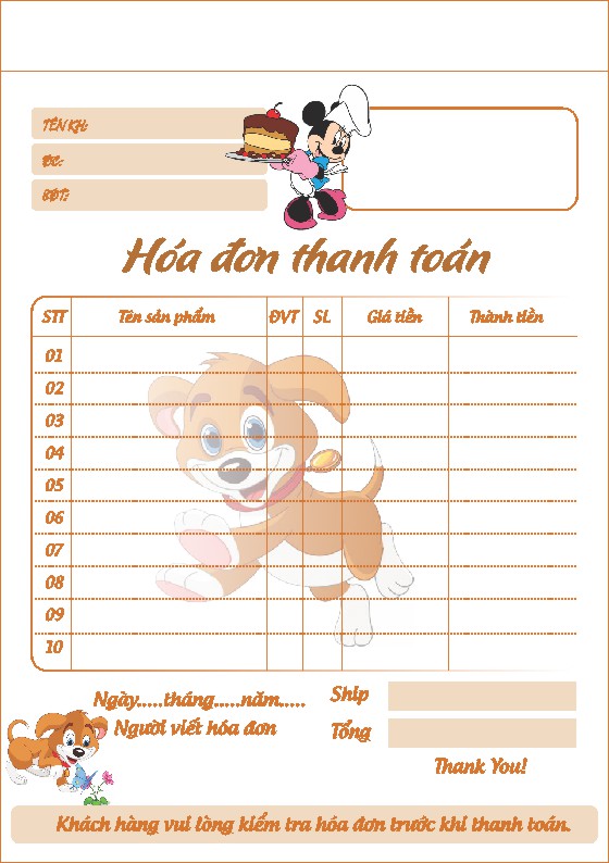 Mẫu Hoá Đơn Bán Lẻ File Vector Mẫu 9