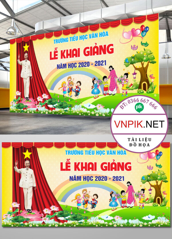 Mẫu Phông Nền Khai Giảng Năm Học Mới File Corel 11