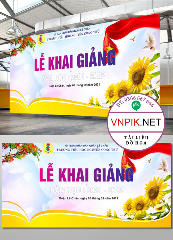 Mẫu Phông Nền Khai Giảng Năm Học Mới File Corel 15