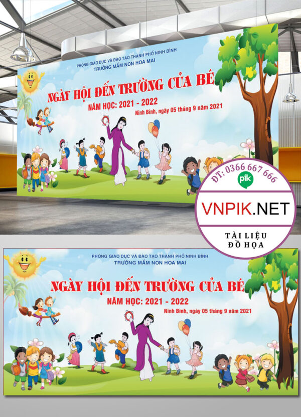 Mẫu Phông Nền Khai Giảng Năm Học Mới File Corel 19