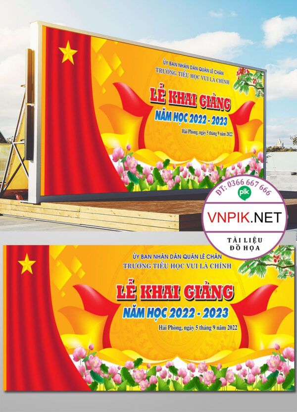 Mẫu Phông Nền Khai Giảng Năm Học Mới File Corel 25