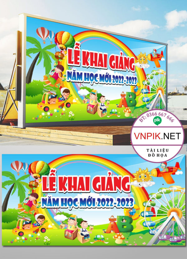Mẫu Phông Nền Khai Giảng Năm Học Mới File Corel 27