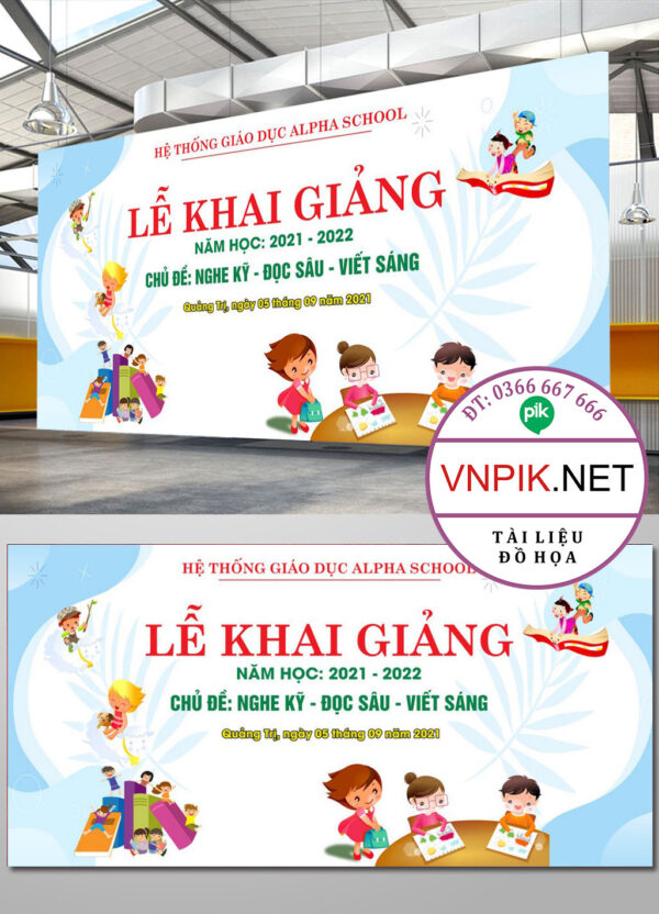 Mẫu Phông Nền Khai Giảng Năm Học Mới File Corel 3