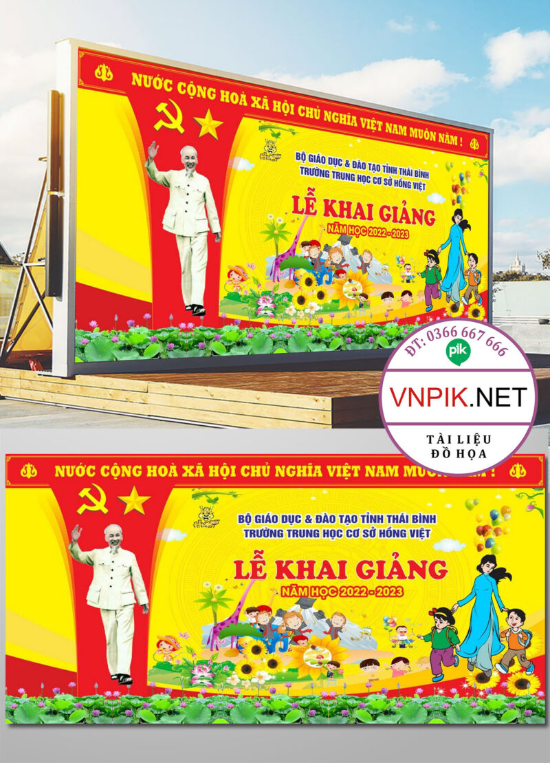 Mẫu Phông Nền Khai Giảng Năm Học Mới File Corel 34