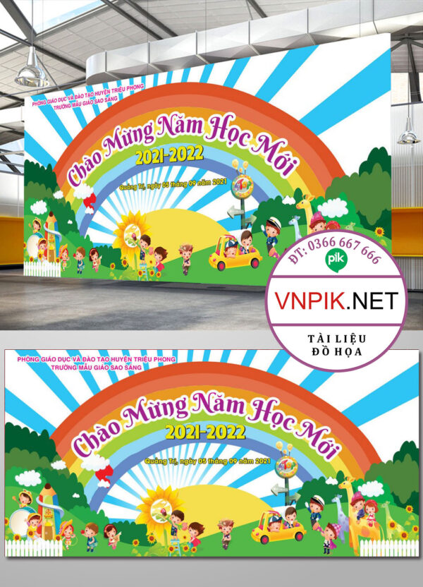 Mẫu Phông Nền Khai Giảng Năm Học Mới File Corel 4