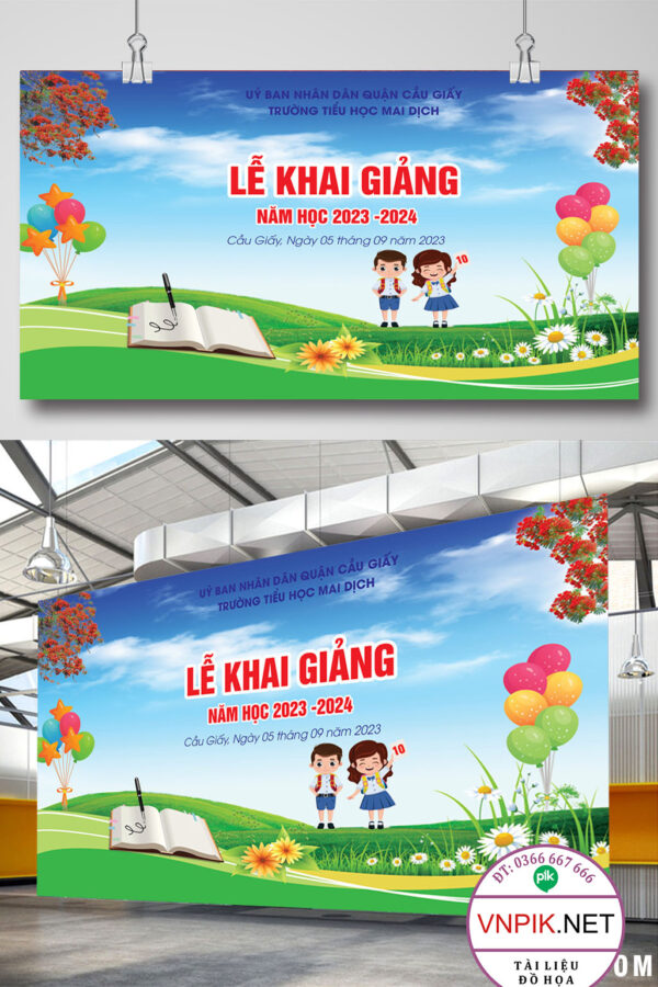 Mẫu Phông Nền Khai Giảng Năm Học Mới File Corel 43