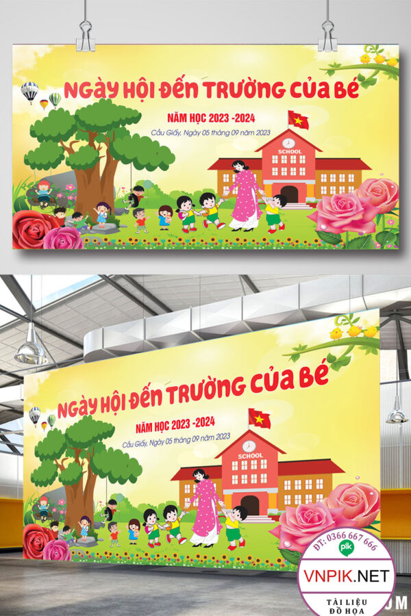 Mẫu Phông Nền Khai Giảng Năm Học Mới File Corel 45