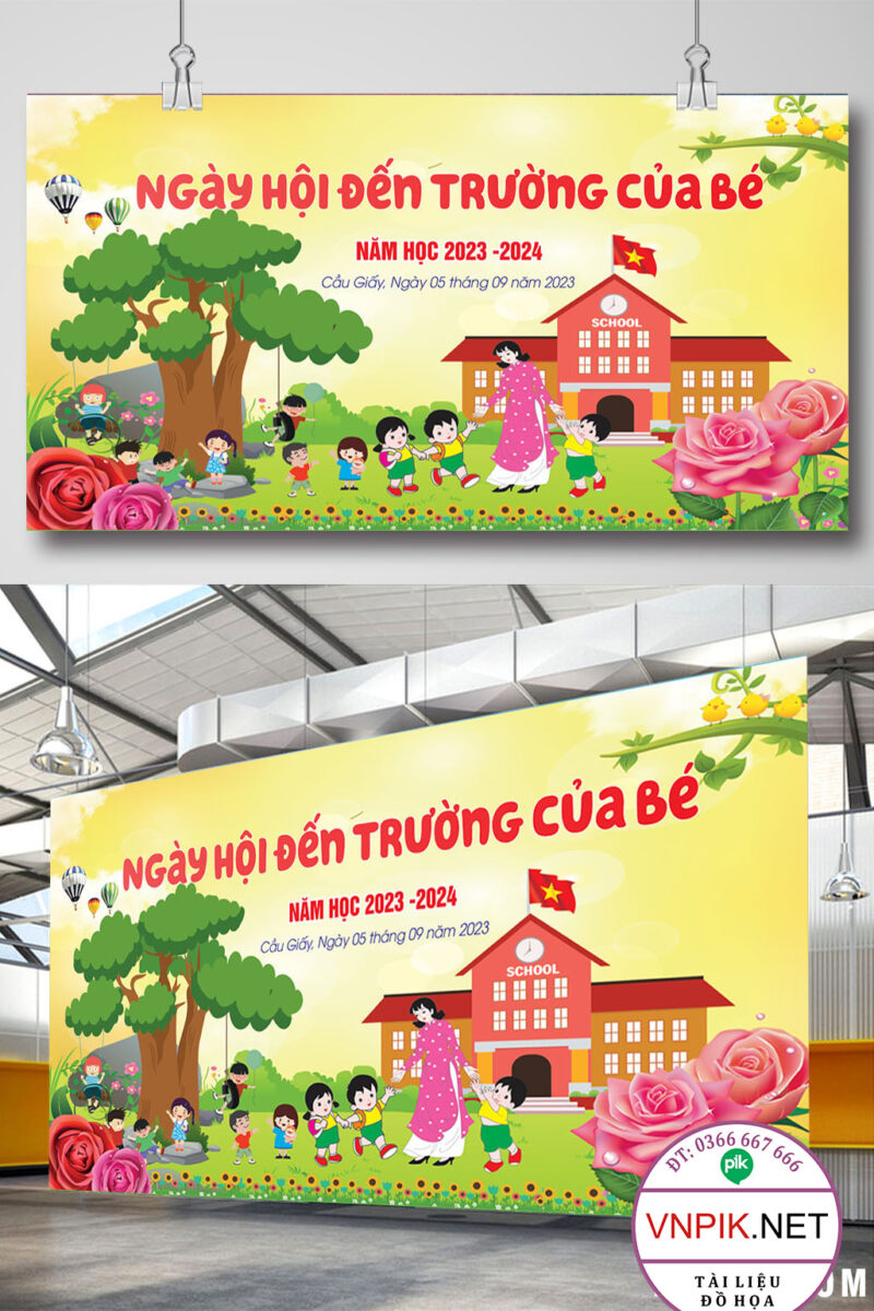 Mẫu Phông Nền Khai Giảng Năm Học Mới File Corel 45