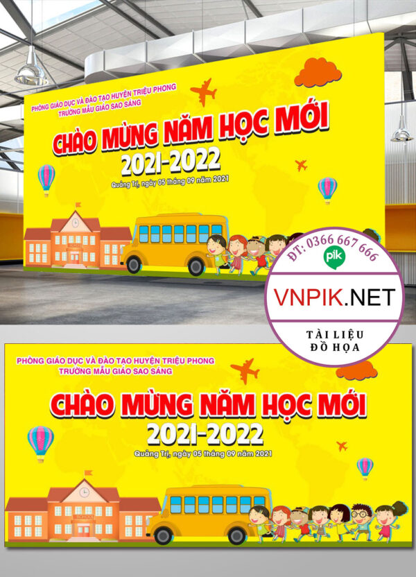Mẫu Phông Nền Khai Giảng Năm Học Mới File Corel 5
