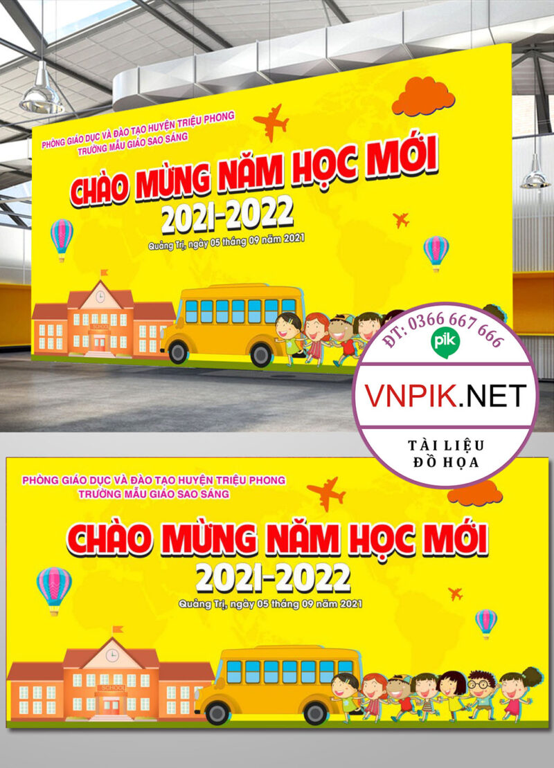 Mẫu Phông Nền Khai Giảng Năm Học Mới File Corel 5