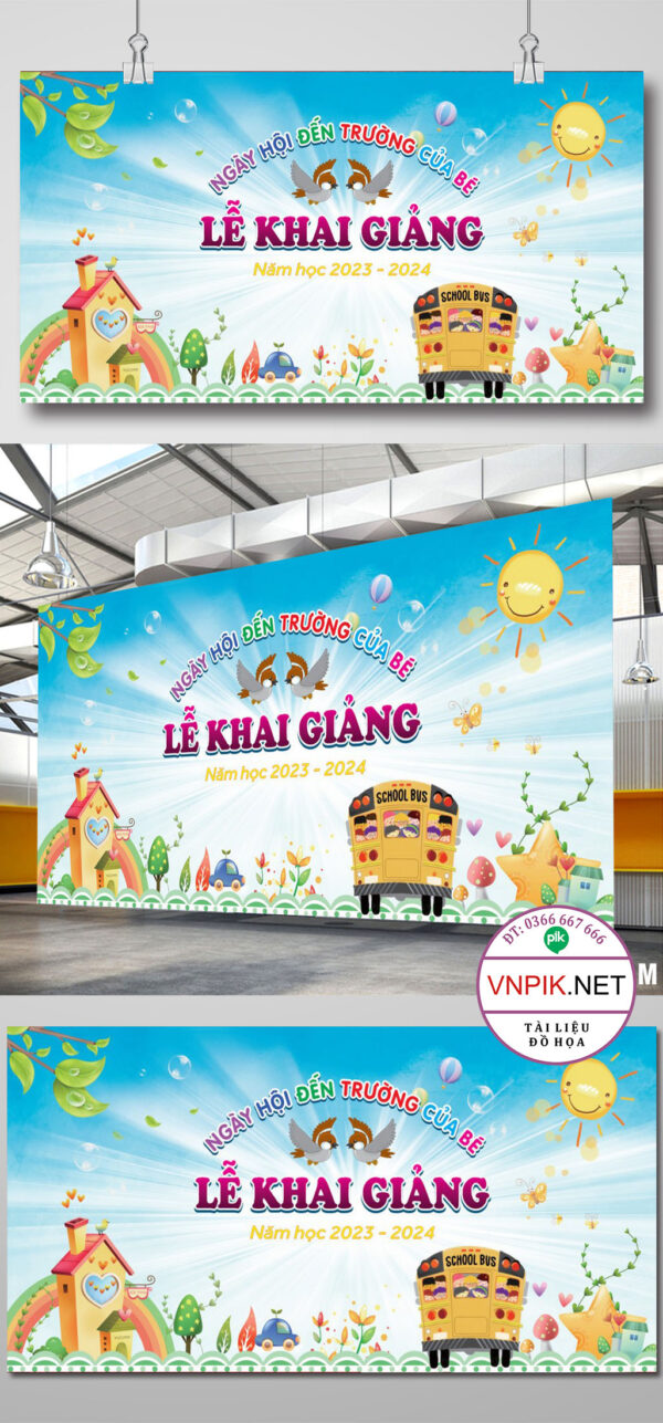 Mẫu Phông Nền Khai Giảng Năm Học Mới File Corel 50