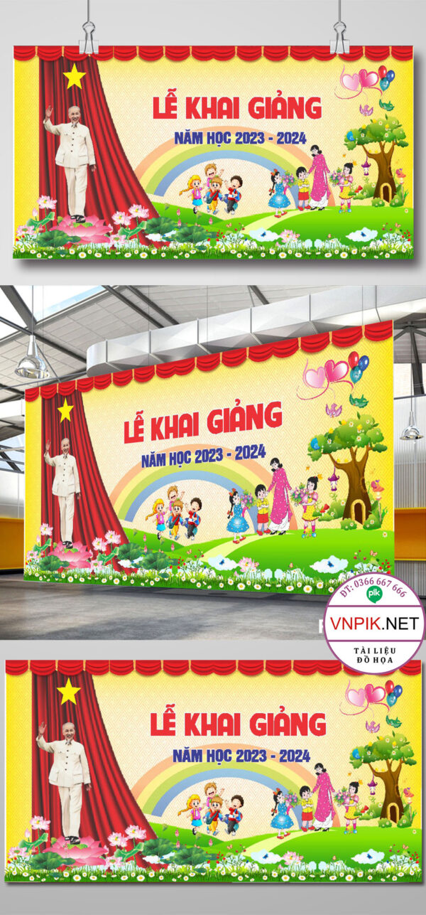 Mẫu Phông Nền Khai Giảng Năm Học Mới File Corel 55