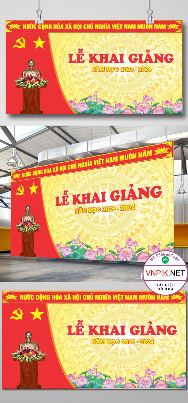 Mẫu Phông Nền Khai Giảng Năm Học Mới File Corel 56
