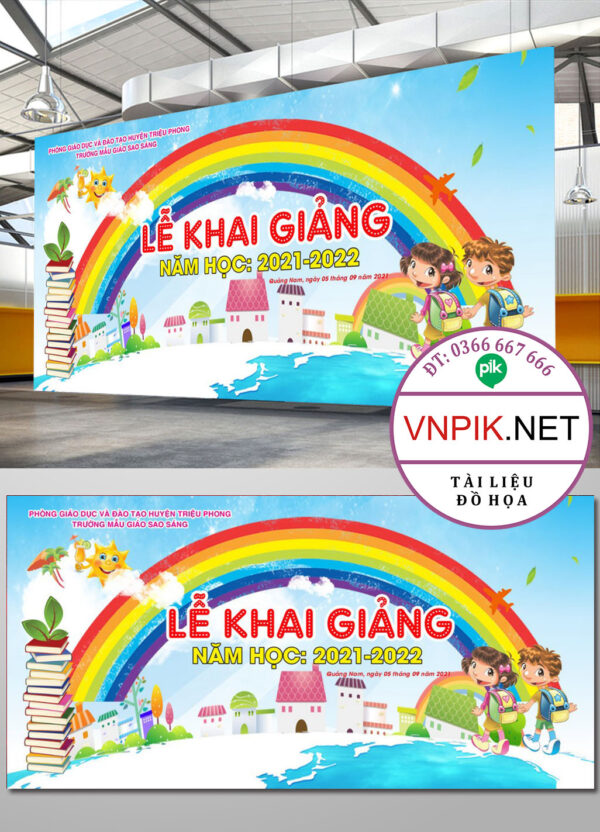 Mẫu Phông Nền Khai Giảng Năm Học Mới File Corel 6