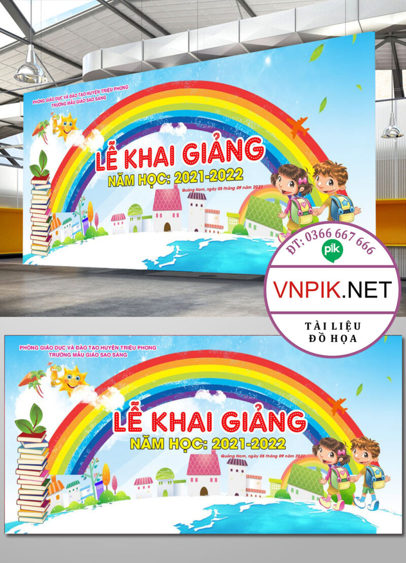 Mẫu Phông Nền Khai Giảng Năm Học Mới File Corel 6