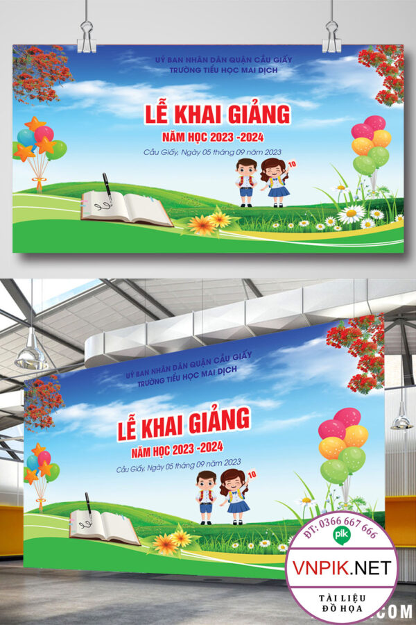 Mẫu Phông Nền Khai Giảng Năm Học Mới File Corel 67
