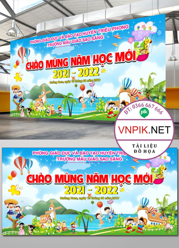 Mẫu Phông Nền Khai Giảng Năm Học Mới File Corel 7