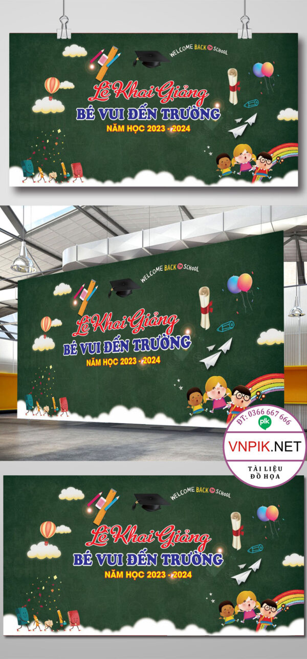 Mẫu Phông Nền Khai Giảng Năm Học Mới File Corel 73