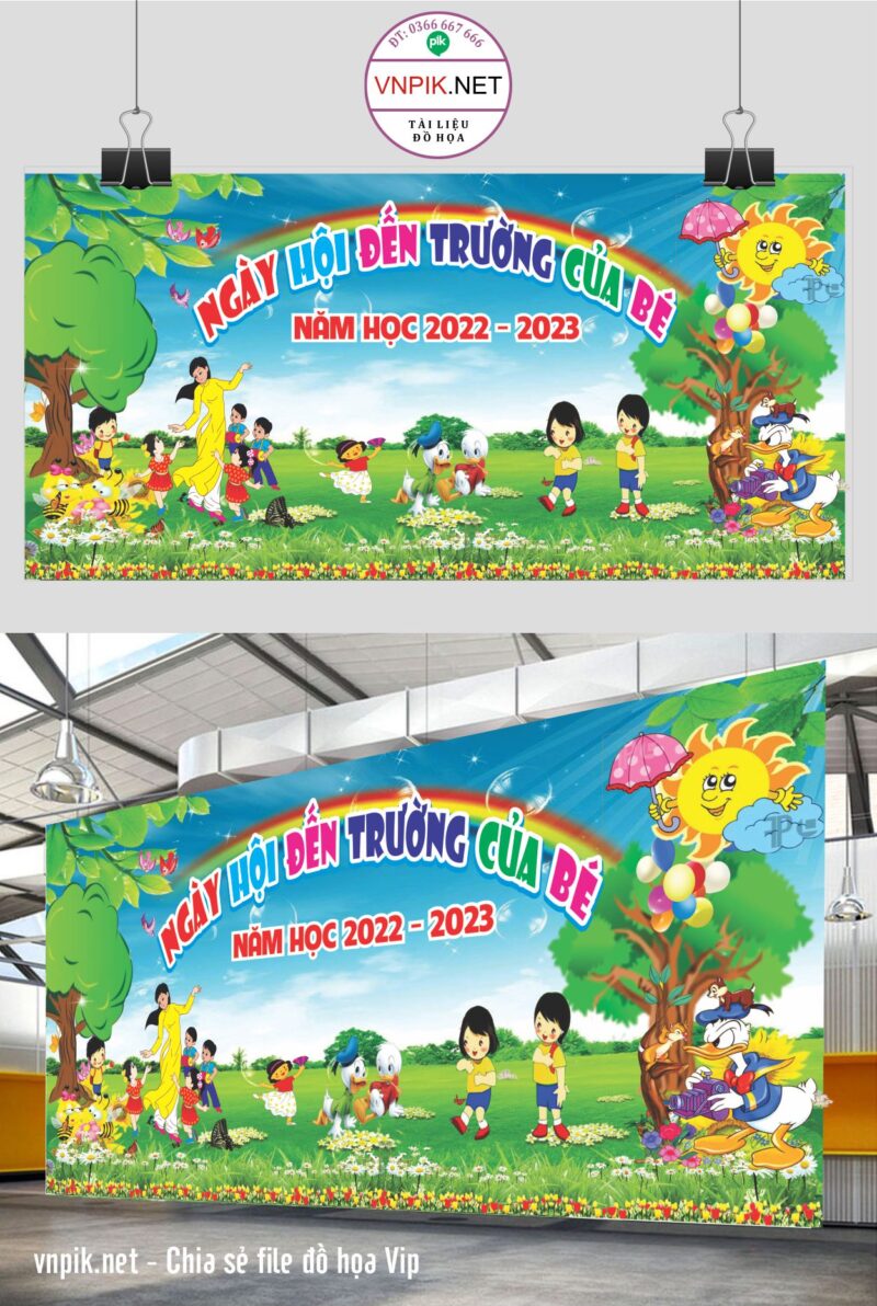 Mẫu Phông Nền Khai Giảng Năm Học Mới File Corel 88