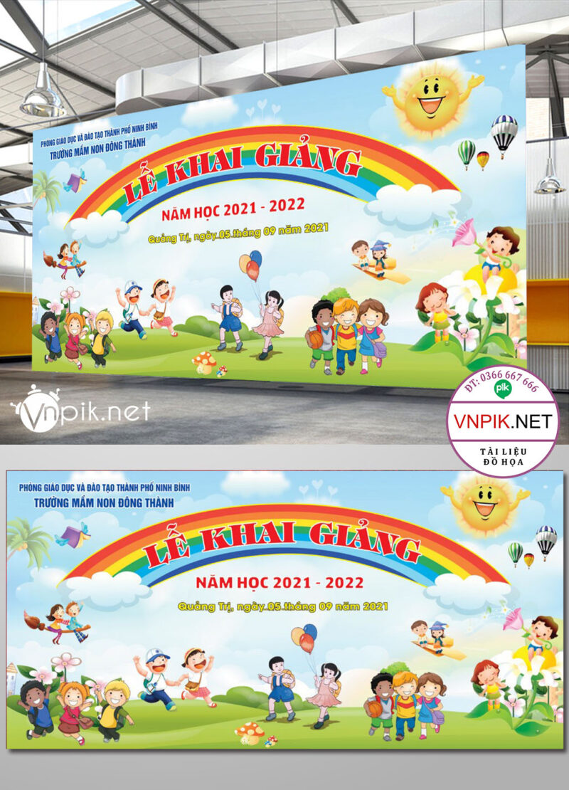 Mẫu Phông Nền Khai Giảng Năm Học Mới File Corel 91