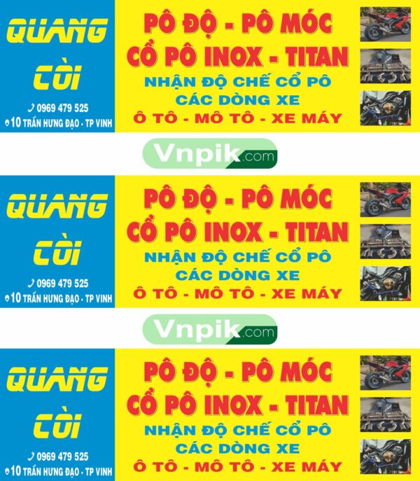 Mẫu biển sửa chữa xe máy quang còi