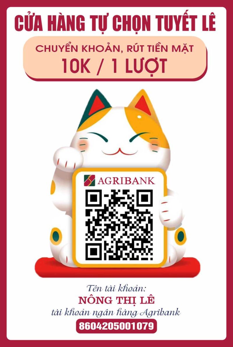 mẫu quét QR chuyển khoản mèo thần tài cửa hàng tự chọn tuyết lê mẫu 2