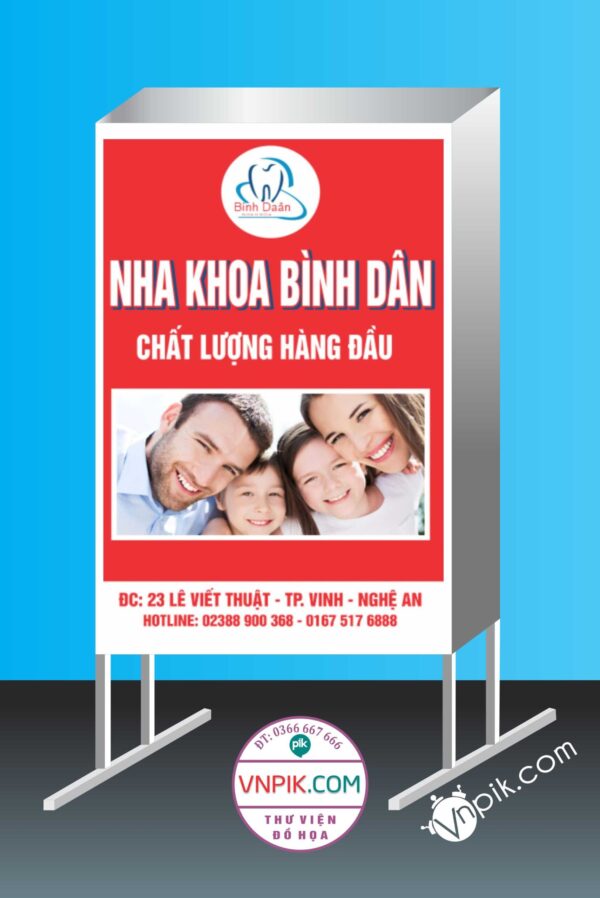 Biển quảng cáo Nha Khoa Bình Dân file corel