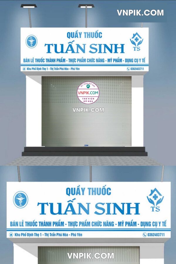 Bảng quảng cáo quầy thuốc Tuấn Sinh 01 file Corel