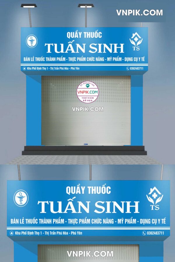 Bảng quảng cáo quầy thuốc Tuấn Sinh 02 file Corel