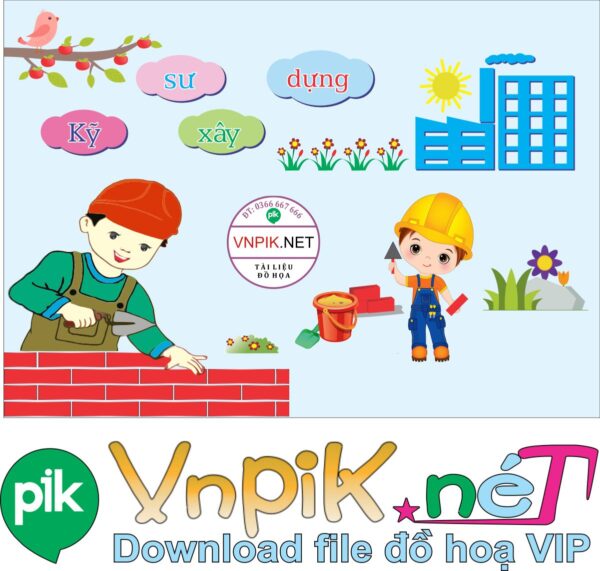 Trang trí phòng học – kỹ sư xây dựng file PDF & CDR