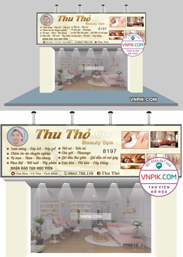 Biển QC Thu Thỏ Beauty Spa file vector corel