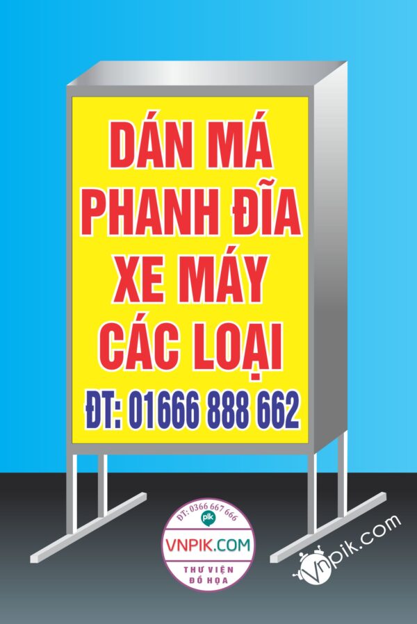 Biển dán má phanh đĩa xe máy các loại