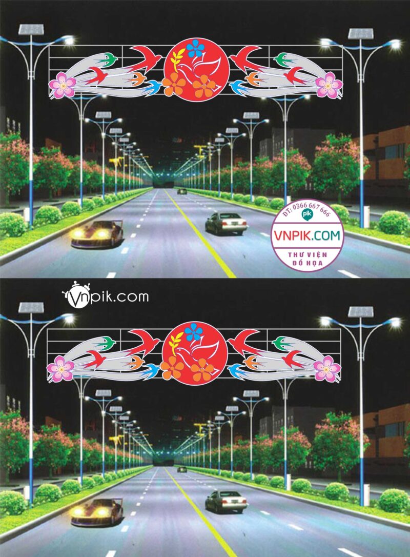 FILE COREL THIẾT KẾ CNC LED TRANG TRÍ ĐƯỜNG PHỐ, CỔNG CHÀO 60