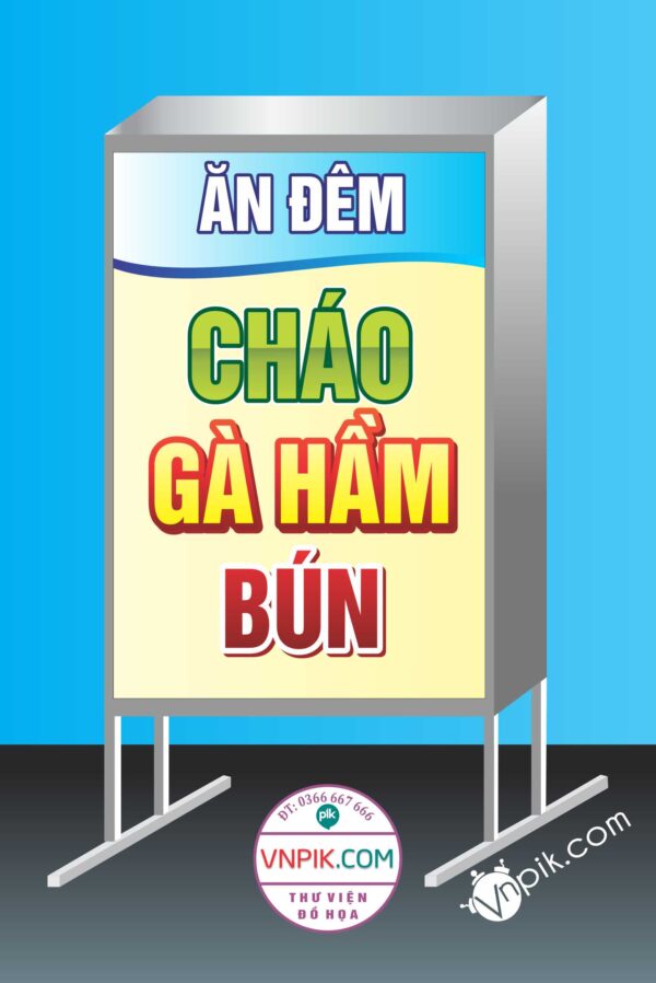 Mẫu biển ăn đêm, cháo , gà hầm, Bún