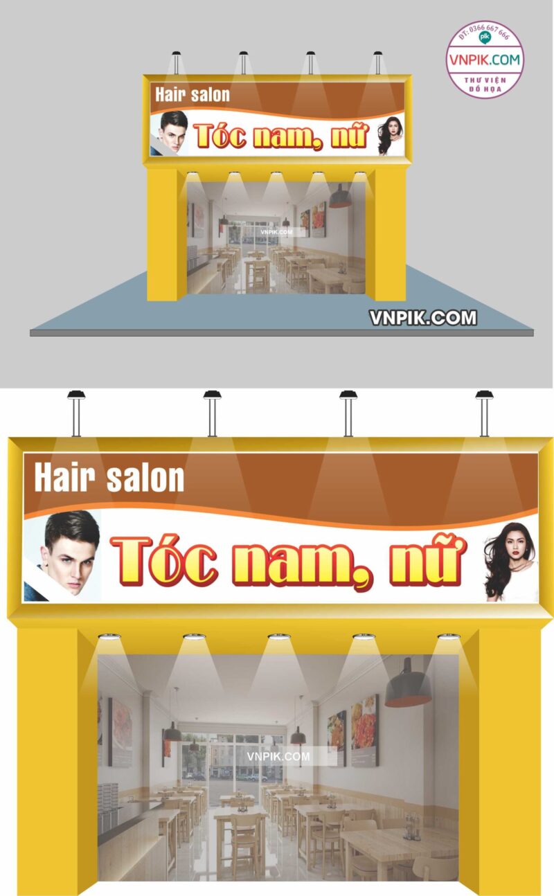 Mẫu biển hair salon tóc nam nữ