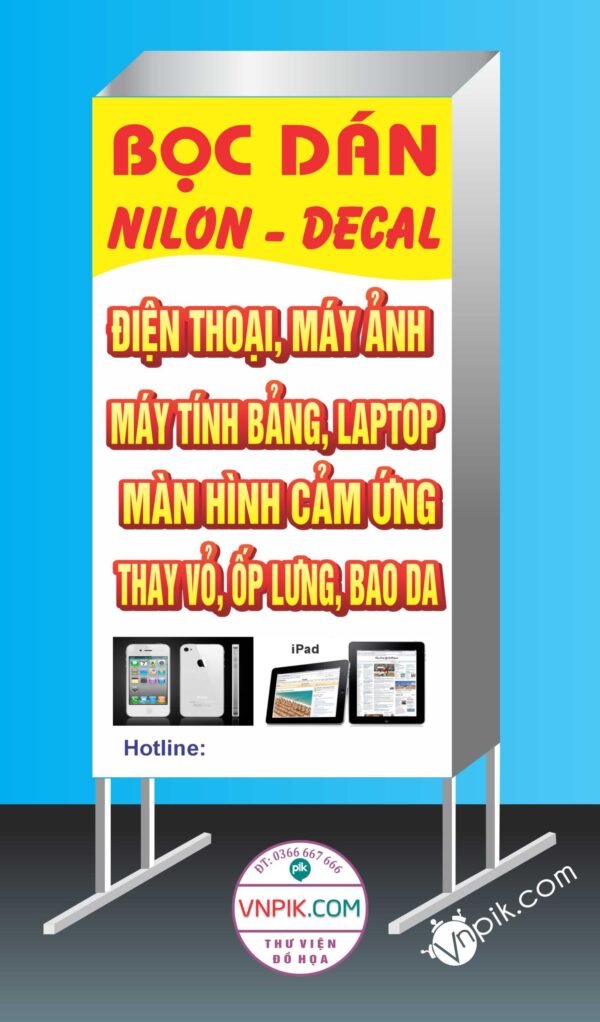 Mẫu biển vẫy bọc dán nilon – decal điện thoại, máy ảnh màn hình cảm ứng, thay vỏ ốp lưng bao da