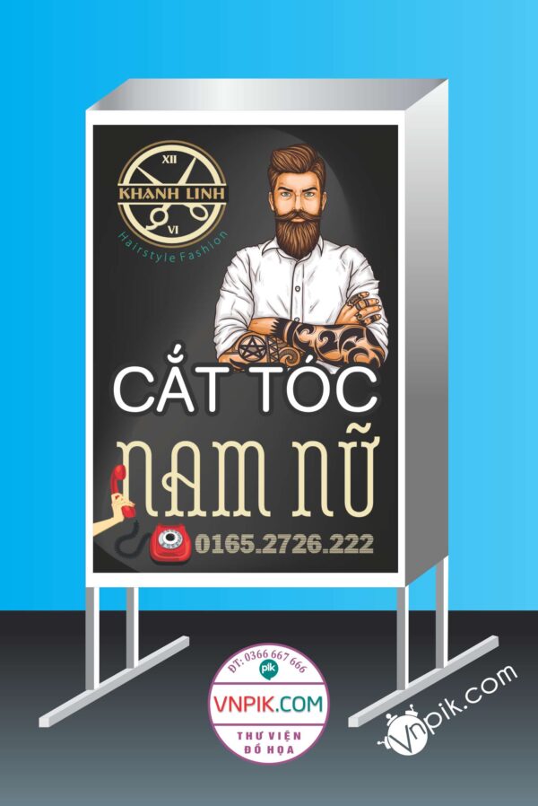 Mẫu biển vẫy cửa hàng khanh linh, cắt tóc nam nữ