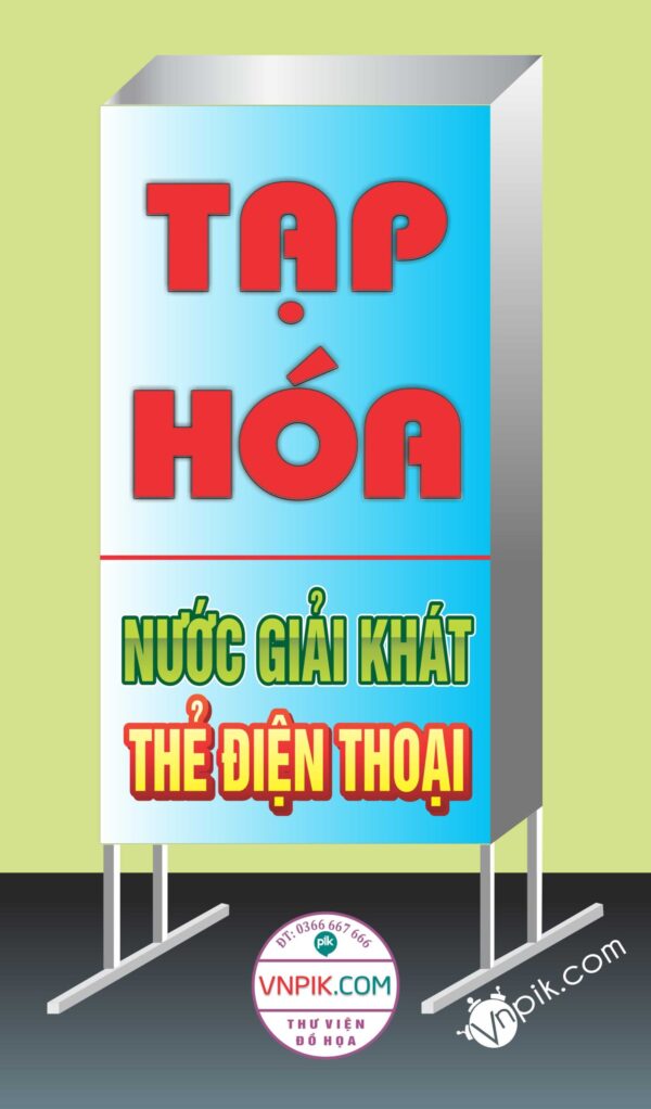 Mẫu biển vẫy tạp hoá nước giải khát thẻ điện thoại