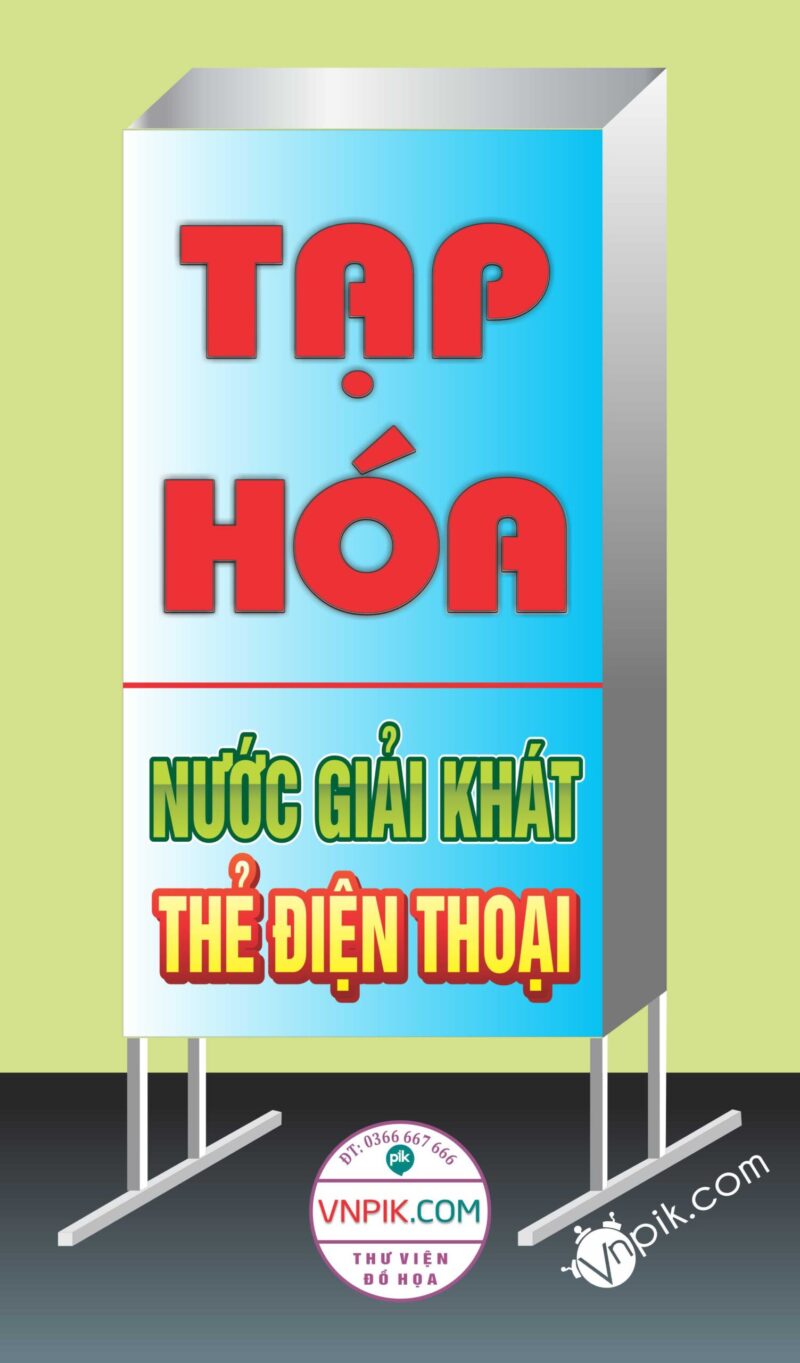 Mẫu biển vẫy tạp hoá nước giải khát thẻ điện thoại