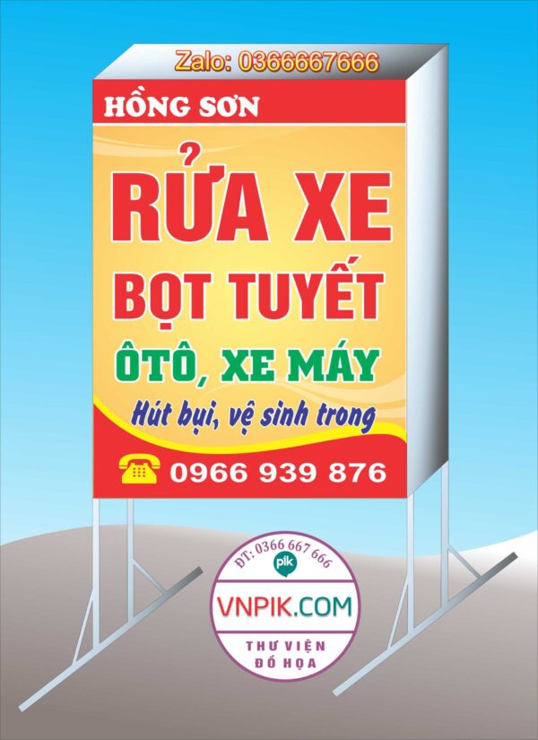 biển rửa xe bọt tuyết hồng sơn, vệ sinh hút bụi trong
