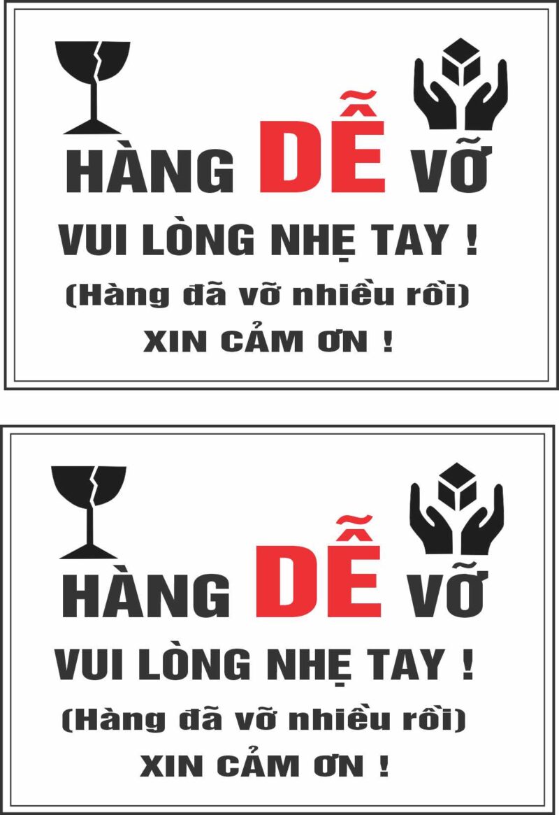 mẫu tem hàng dễ vỡ
