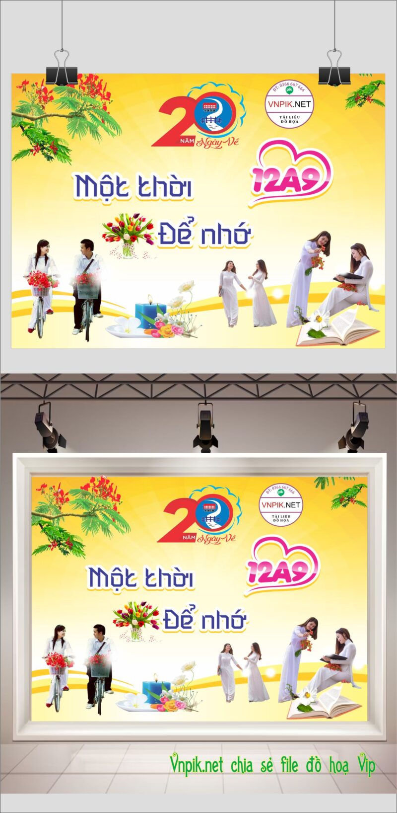 Backdrop kỷ niêm 20 năm một thời để nhớ lớp 12a9 CDR