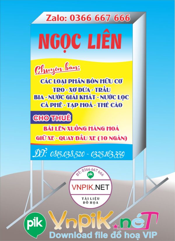Bảng quảng cáo phân bón ngọc liên file corel