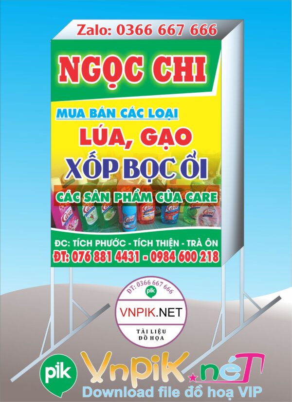 Bảng quảng cáo vựa lúa gạo ngọc chi file corel