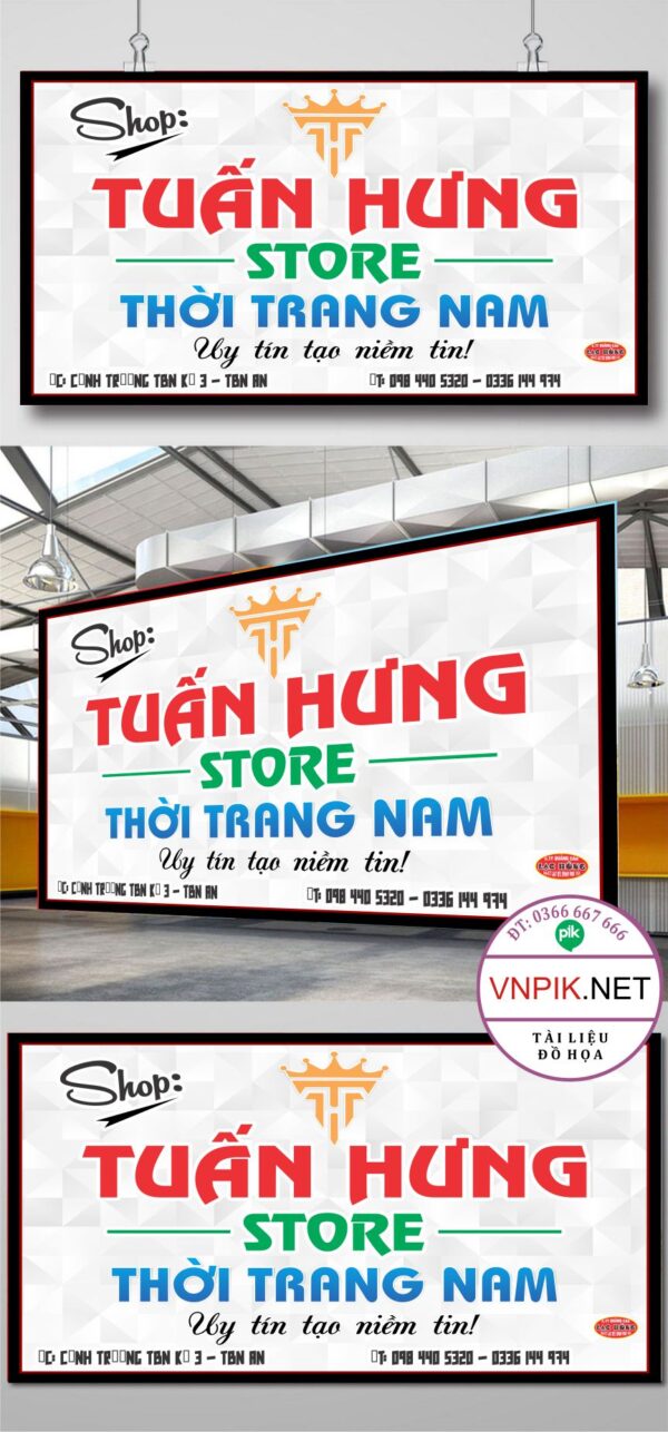 Biển quảng cáo thời trang nam Tuấn Hưng