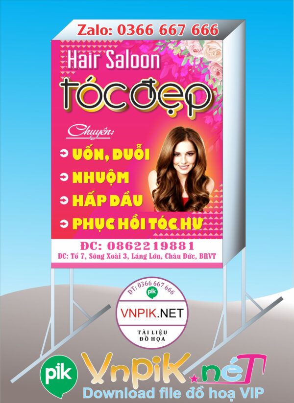 Mẫu bảng hiệu hộp đèn salon tóc đẹp